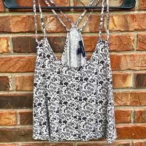 Forever 21 Floral Cottage Crop Tank Top M